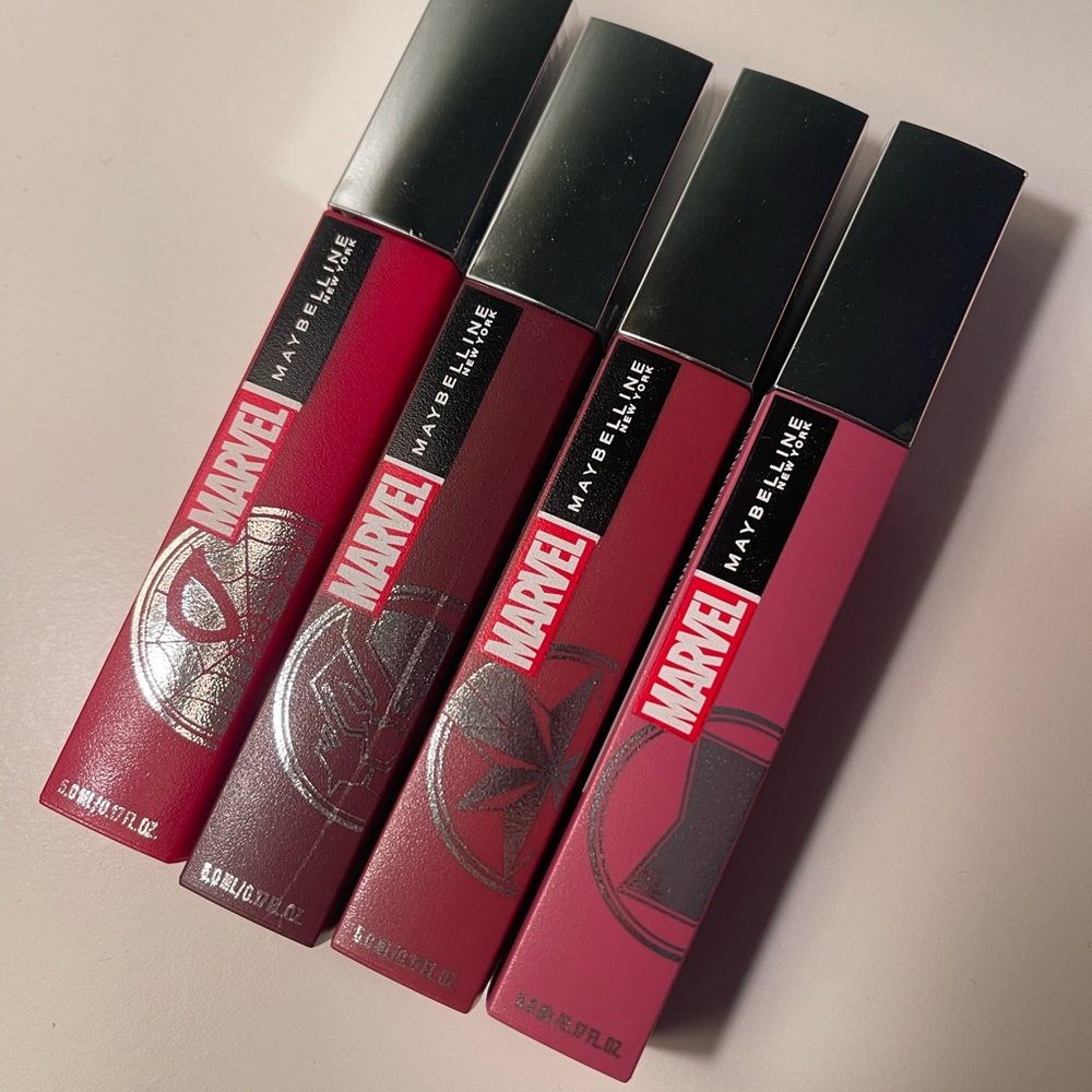MARVEL X MAYBELLINE 4 Lip Super Stay Matte Ink Limited Edition Set